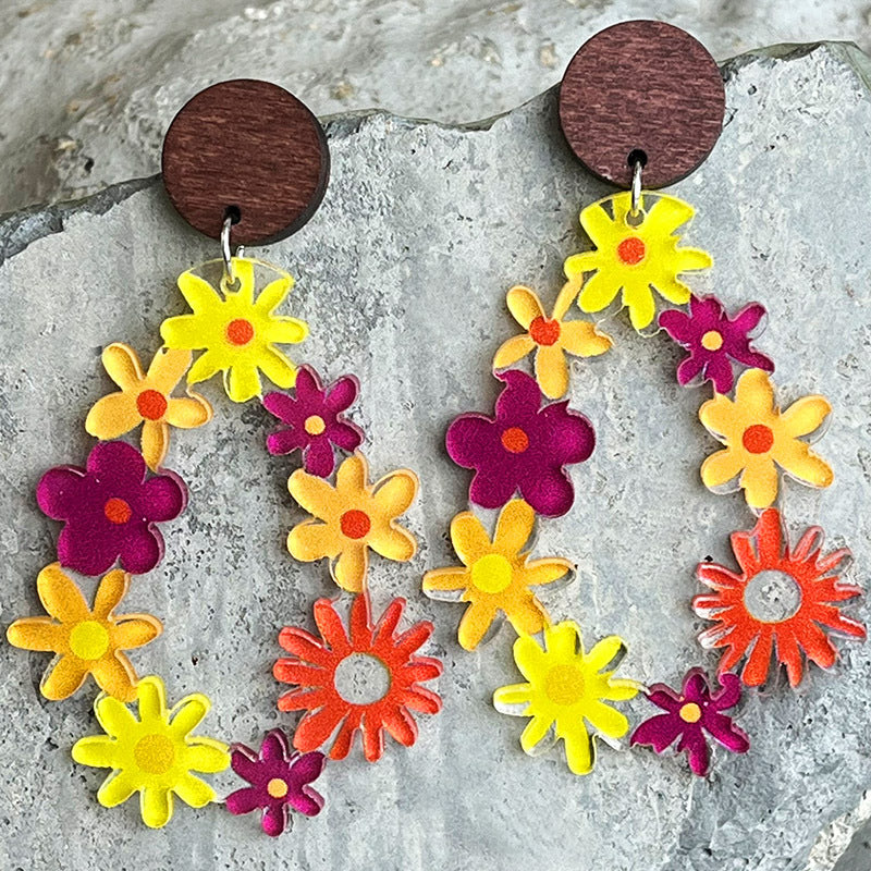 Floral Teardrop Earrings 