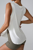 Slit Round Neck Active Tank 