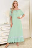 Lace Detail Short Sleeve Lounge Dress 