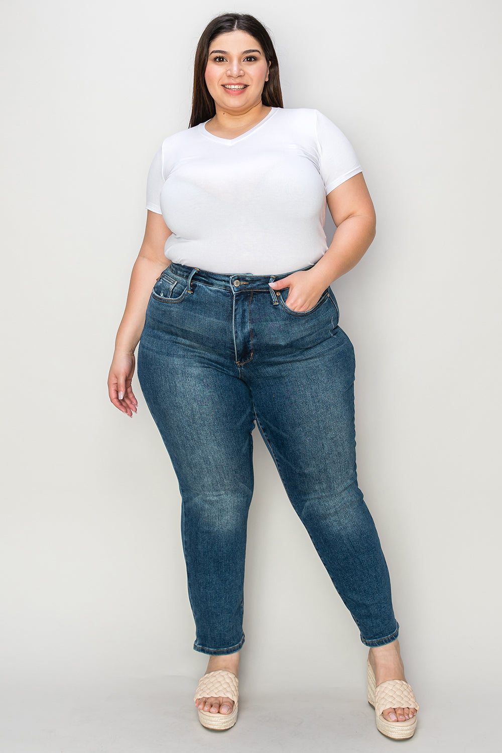 Judy Blue Full Size Tummy Control High Waist Slim Jeans 