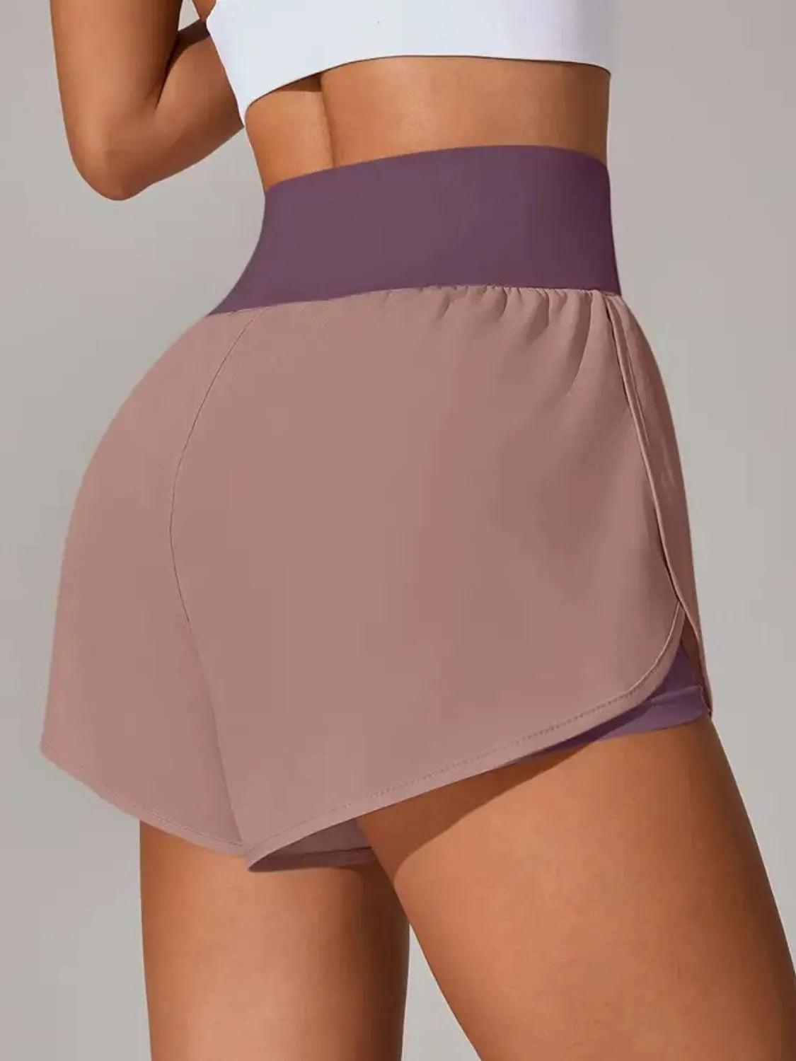 Pocketed High Waist Active Shorts 