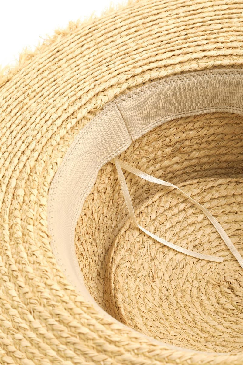 Fame Basket Weave Straw Sun Hat 