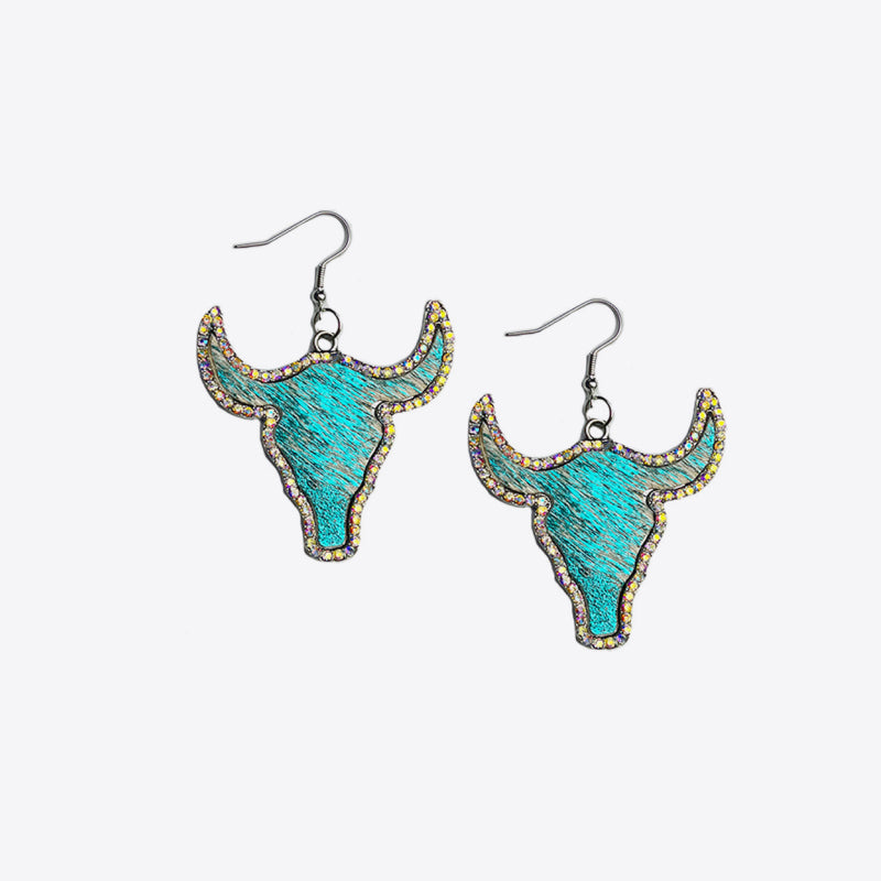 Rhinestone Bull Earrings 