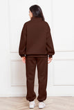 Half Zip Long Sleeve Sweatshirt and Pants Set 