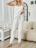 Fuzzy V-Neck Cami and Pants Lounge Set Lingerie & Nightwear