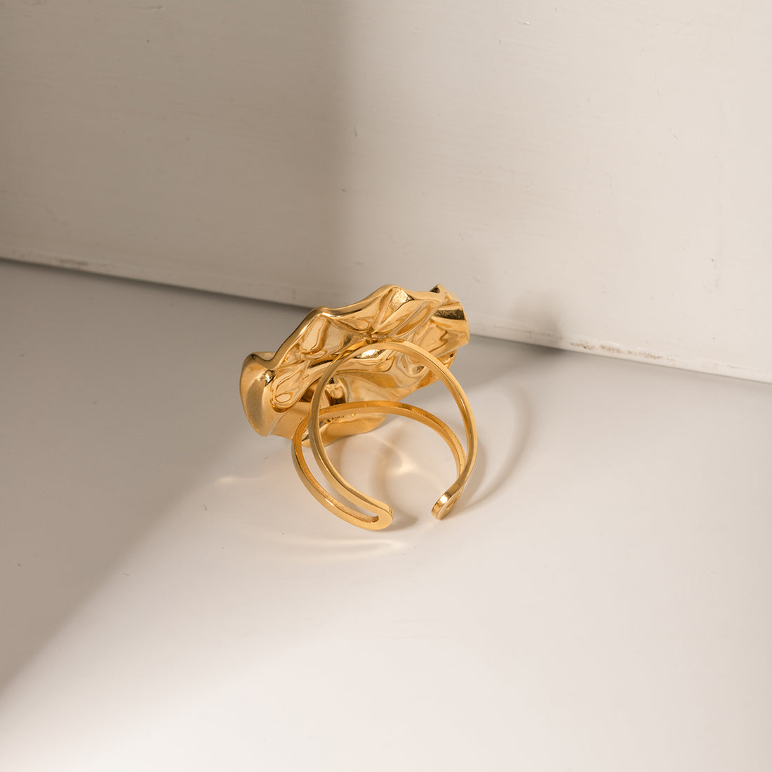 18K Gold-Plated Irregular Open Ring 