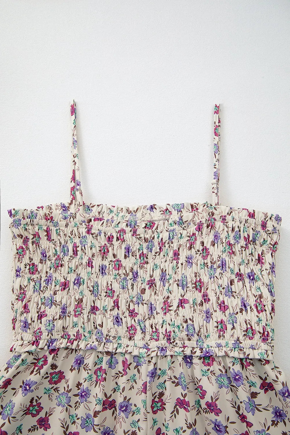 Multicolour Bohemian Ditsy Floral Smocked Fit Flare Sundress 