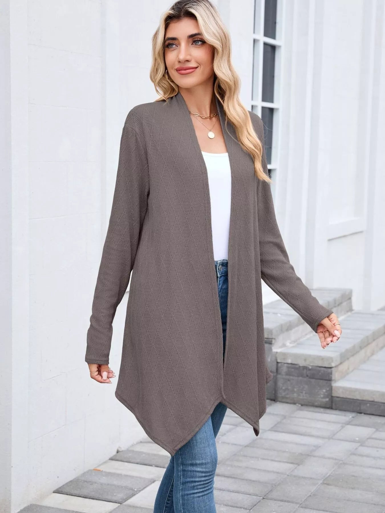 Open Front Long Cardigan 