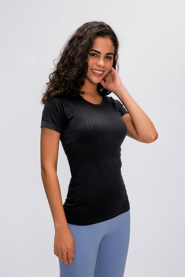 Millennia Round Neck Short Sleeve Active T-Shirt 