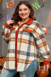 Plus Size Plaid Button Down Jacket 