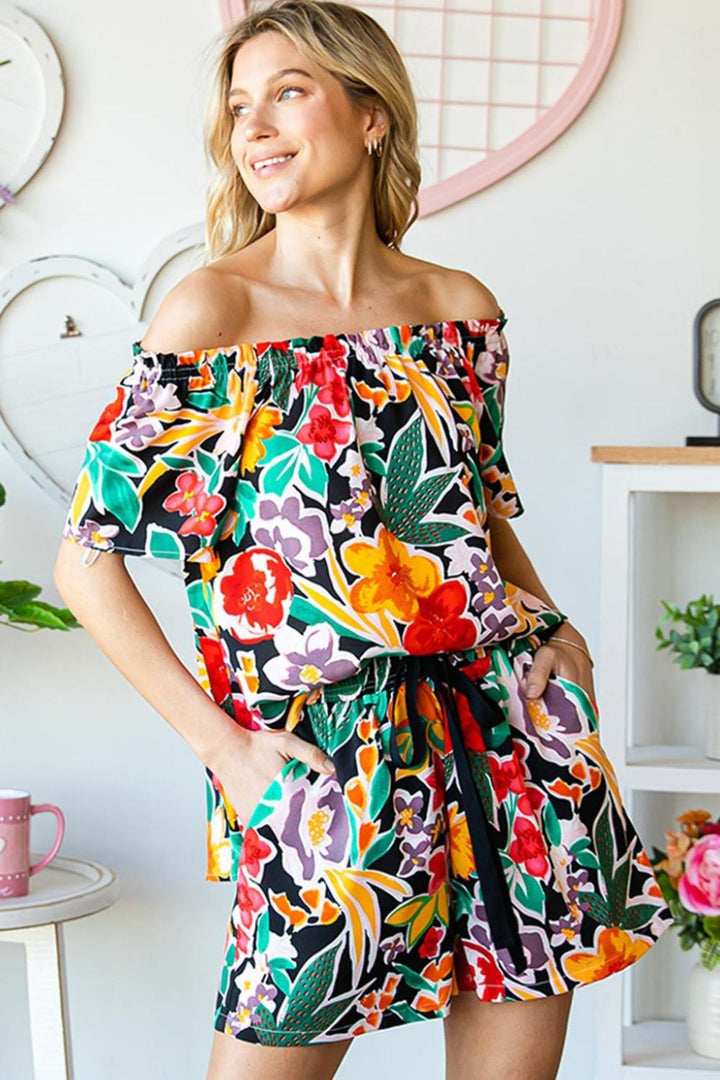 Cotton Bleu by Nu Label Floral Off-Shoulder Top 