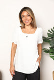 Mandy Swiss Dot Puff Sleeve Square Neck Blouse 