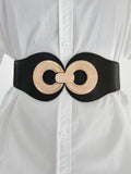 Alloy Buckle Elastic PU Belt 
