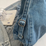 Adjustable Strap Denim Shoulder Bag 