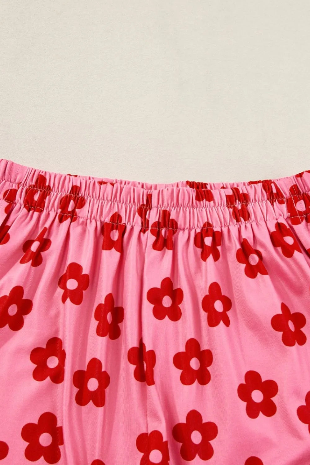 Floral Cropped Tee and Shorts Lounge Set Lingerie & Nightwear