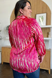 Double Take Full Size Printed Button Up Long Sleeve Shirt 