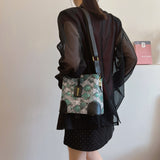 PU Leather Snakeskin Print Crossbody Bag 