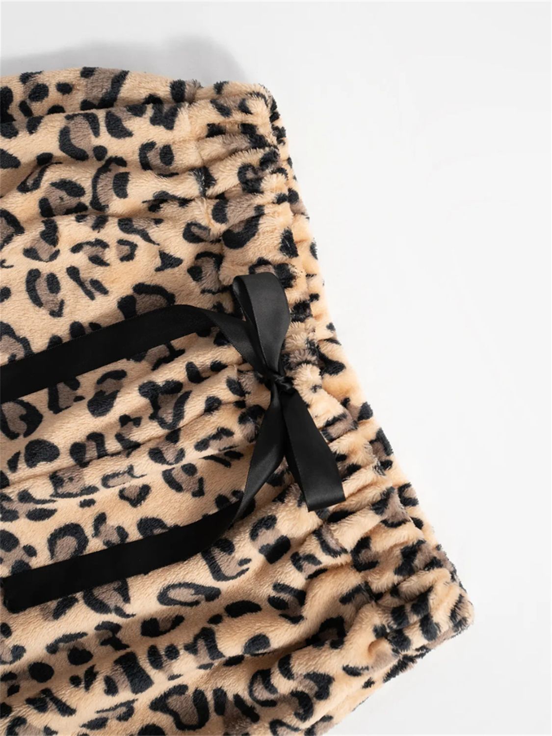 Leopard Wide Leg Plush Pants 