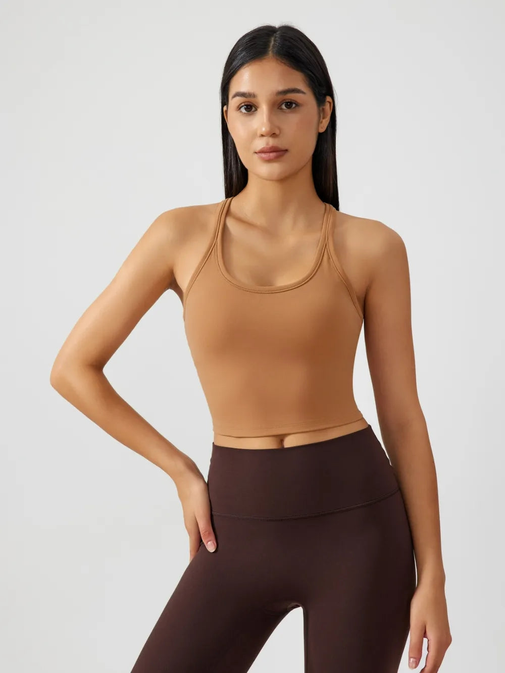 Millennia Scoop Neck Active Tank with Detachable Chest Pads 