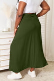 Double Take Full Size Soft Rayon Drawstring Waist Maxi Skirt 