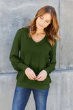 Basic Bae Full Size V-Neck Lantern Sleeve Top 