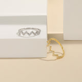 Wave Shape 925 Sterling Silver Ring 