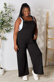 Double Take Full Size Wide Strap Overall with Pockets 