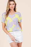 BOMBOM Floral Short Sleeve T-Shirt 