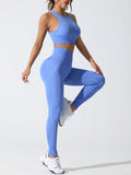 Round Neck Tank and High Waist Leggings Active Set 