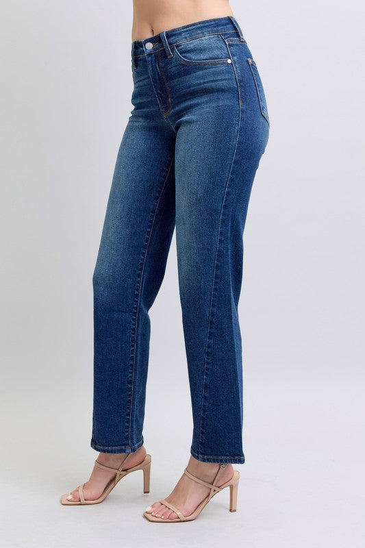Judy Blue Full Size Side Seam Detail Straight Jeans with Pockets Jeans