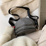 Double Zip Nylon Crossbody Bag 