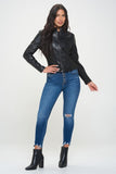 Coalition LA Zip Up Vegan Moto Jacket 