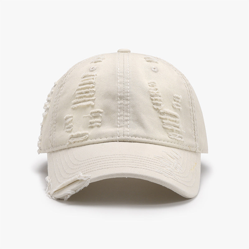 Distressed Adjustable Cotton Baseball Cap 