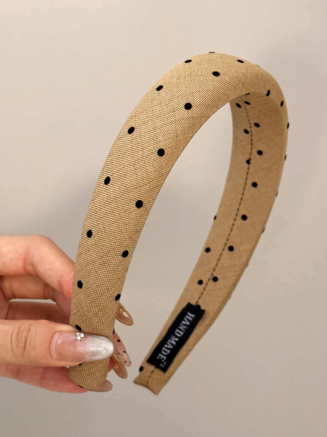 Polka Dot Polyester Wide Headband 