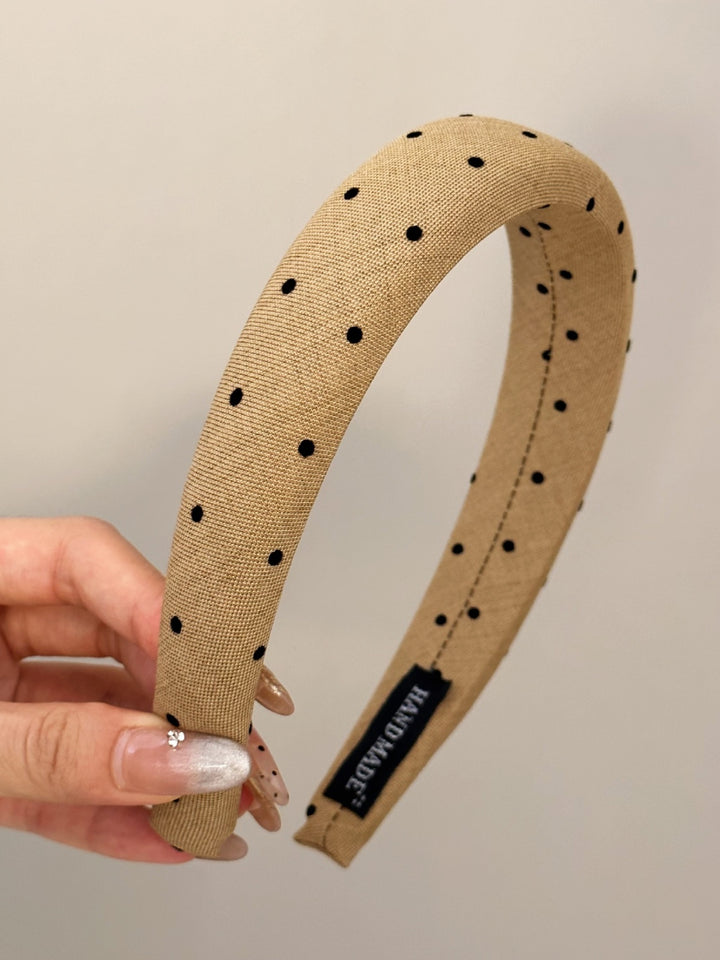 Polka Dot Polyester Wide Headband 