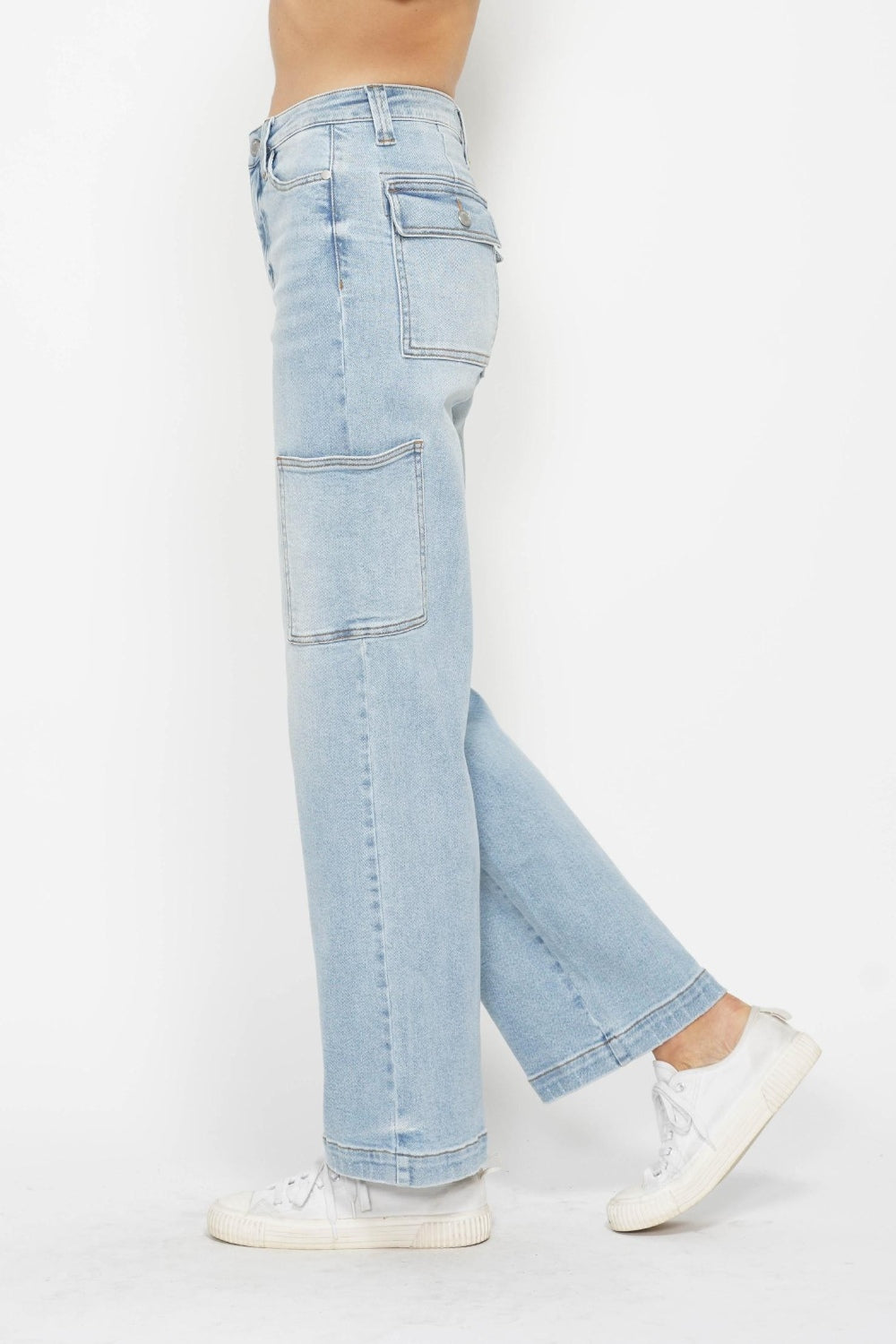 Judy Blue Full Size High Waist Straight Cargo Jeans 