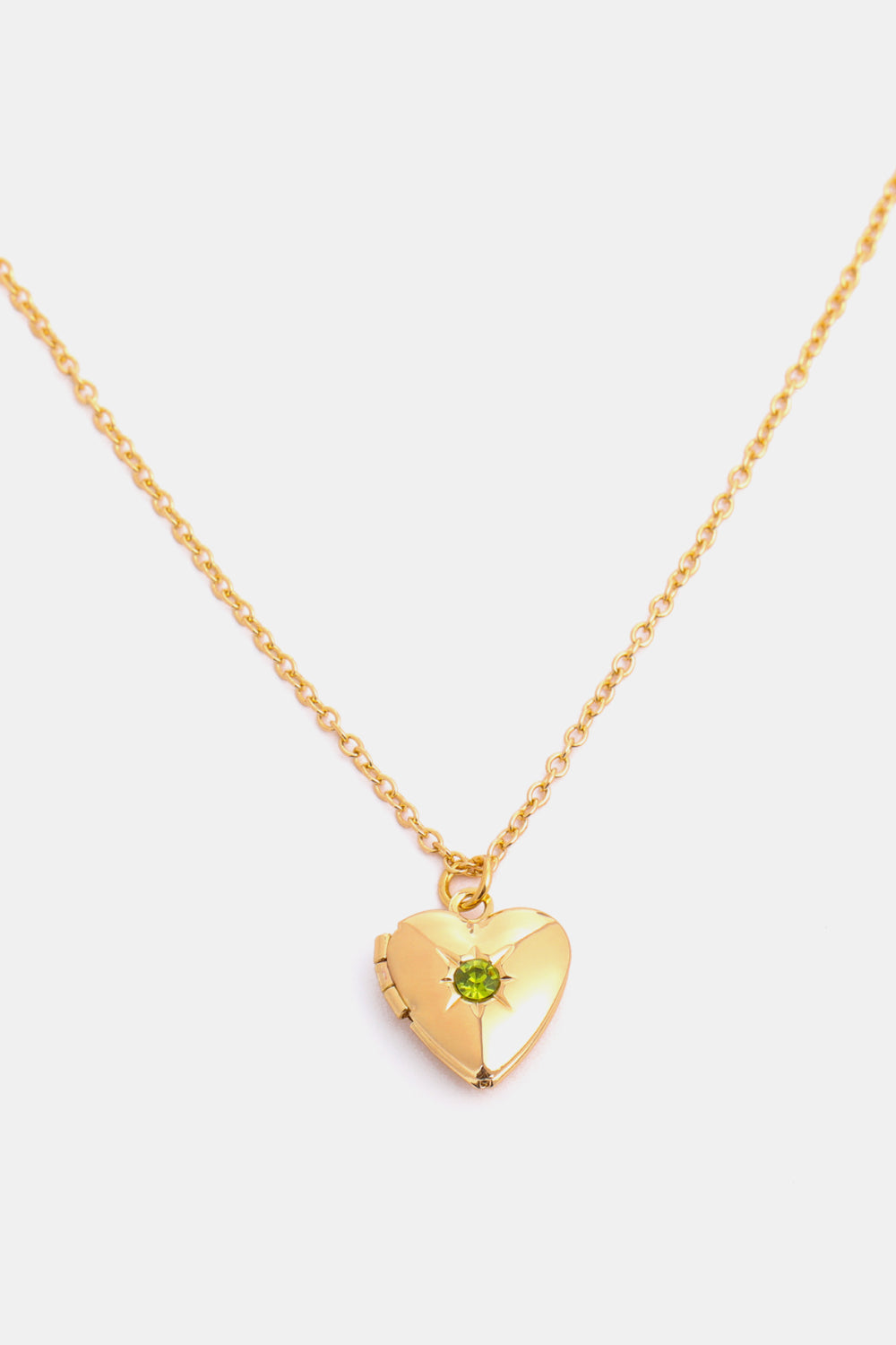 Zircon Heart Shape 14K Gold-Plated Pendant Necklace 