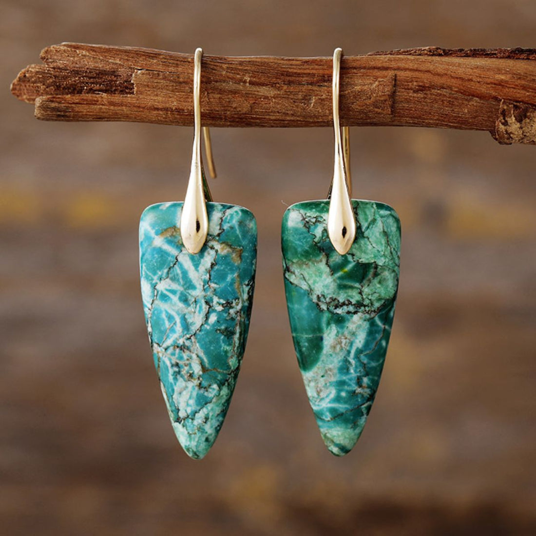 Natural Stone Geometric Shape Earrings 