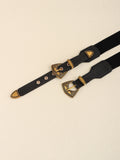 Double Buckle PU Leather Belt 