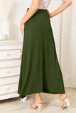 Double Take Full Size Soft Rayon Drawstring Waist Maxi Skirt 