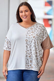 Plus Size Leopard V-Neck T-Shirt 