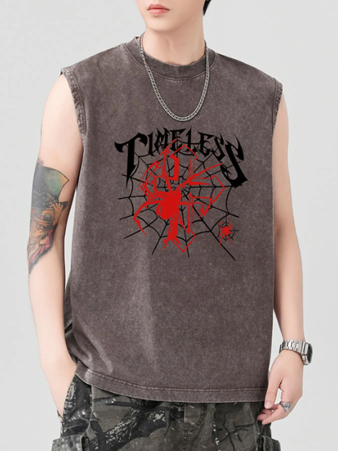 Men's Spider Round Neck Tank 