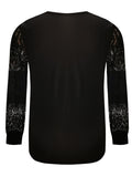 Full Size Lace Detail V-Neck Long Sleeve Blouse 