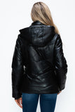 How Dare U Pocketed Zip Up Puffer Jacket with Removable Hood 