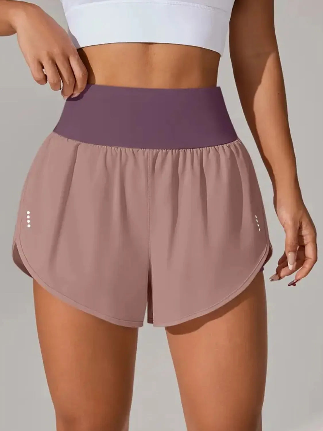 Pocketed High Waist Active Shorts 