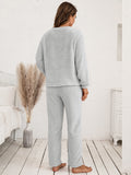 Ivy Lane Teddy Long Sleeve Top and Pants Lounge Set 