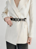 Double Buckle PU Leather Belt 