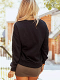 Halloween Ghost Bow Sequin Patched Drop Shoulder Sweatshirt 