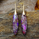 Copper Natural Stone Geometric Shape Earrings 