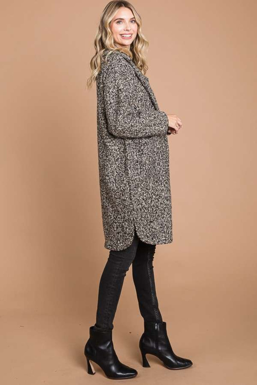 Culture Code Full Size Lapel Collar Double Breast Teddy Coat 